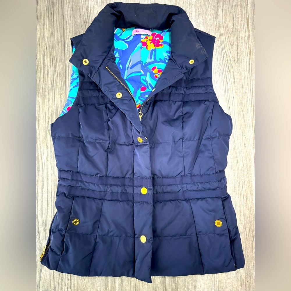 Lilly Pulitzer Kate Puffer Vest, Mai Tai, Large